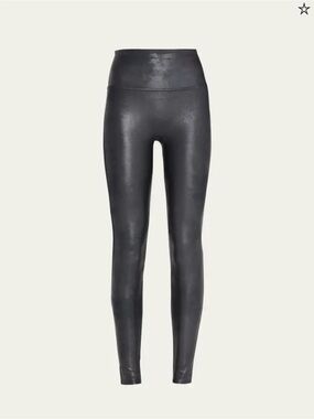 SPANX Black Faux Leather High-Waist Leggings 0247